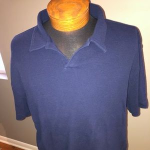 Polo by Ralph Lauren navy short sleeve shirt.  See last photo for fabric.